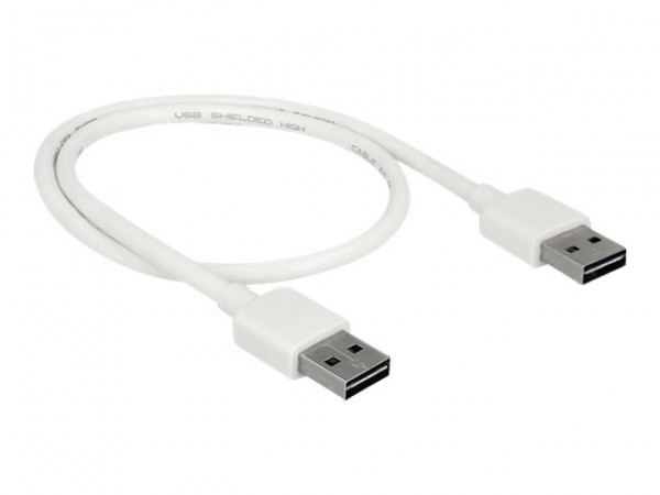Delock 85192 - 0,5 m - USB A - USB A - USB 2.0 - Maschio/Maschio - Bianco