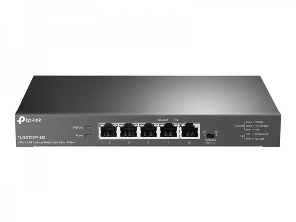 TP-LINK TL-SG105PP-M2 - Non gestito - Gigabit Ethernet (10/100/1000) - Supporto Power over Ethernet