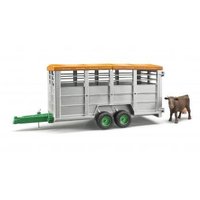 Bruder Livestock trailer with 1 cow - 1:16 - 3 anno/i - Verde - Grigio