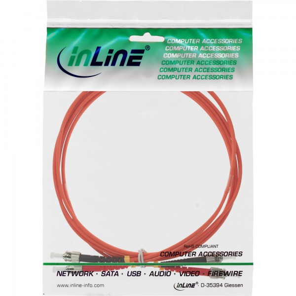 InLine Cavo Duplex - ST/ST 50/125µm - Fibra Ottica OM2 - 3m