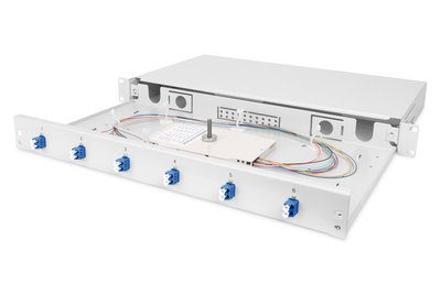 DIGITUS Scatola di giunzione LWL - attrezzata - LC - OS2 - LC - Grigio - Acciaio - Zirconio ceramica