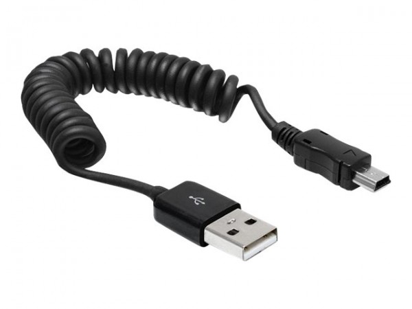 Delock Kabel USB 2.0 A Stecker> 2.0 Mini Spiralkabel - Cavo - Digitale/dati