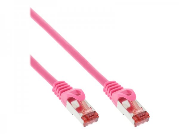 InLine Cavo patch - S/FTP (PiMf) - Cat.6 - 250MHz - PVC - rame - rosa - 0,3m