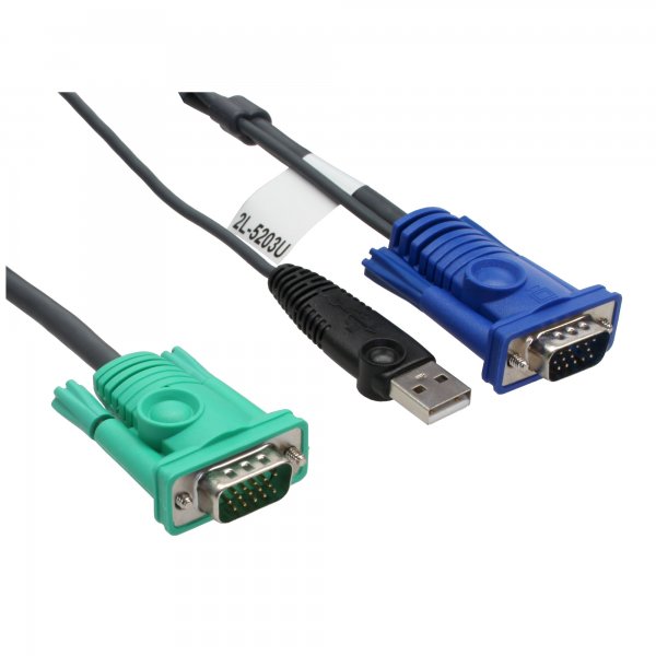 ATEN Cavo KVM USB con SPHD 3 in 1 – 3 m - 3 m - VGA - Nero - HD-15 - USB A - SPHD-15 - Maschio/Masch