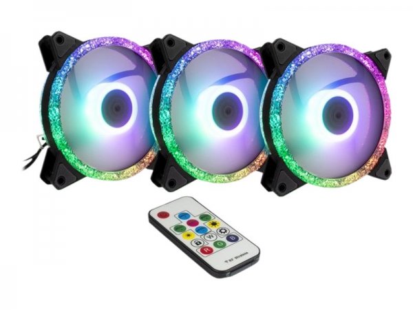 Inter-Tech Argus RGB-Fan Set Rs-07 - Gehäuseluefter - 120 - Case fan - 22 dB