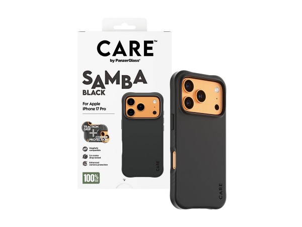 PanzerGlass CARE Fashionable Case Samba black w. MagSafe iPhone 17 Pro