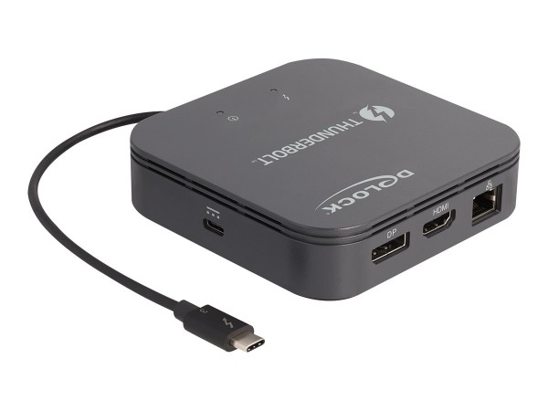 Delock Thunderbolt 3 Mini Docking Station 8K - DisplayPort / HDMI / USB / LAN / Audio / PD 3.0 - Cab