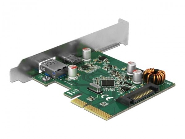 Delock PCI Express Karte zu 1 x extern USB Type-C Buchse+ 1 Typ-A - Adattatore - Digitale/dati