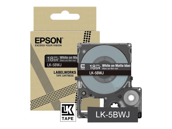 Epson LK-5BWJ - Nero - Bianco - Trasferimento termico - Opaco - LabelWorks LW-C410 - 1,8 cm