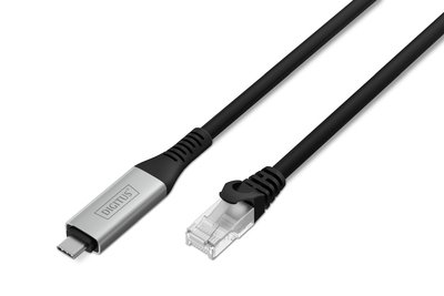 DIGITUS USB-C 3.2 Gen1 - RJ45 Ethernet Kabel 1Gbit/s - Cavo - Digitale/dati