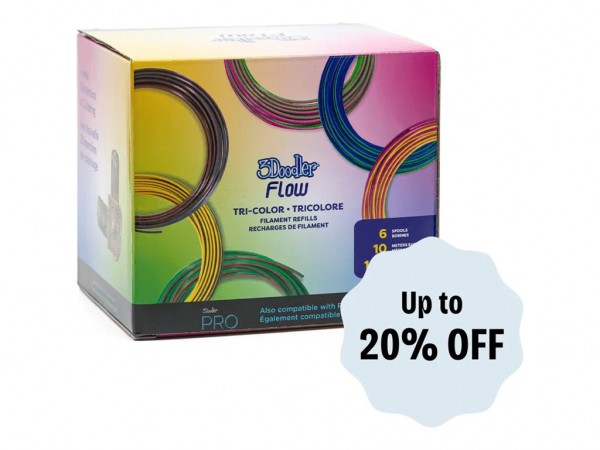 3Doodler Filament FLOW 20 PLA 20 Farben Nachfüllpack