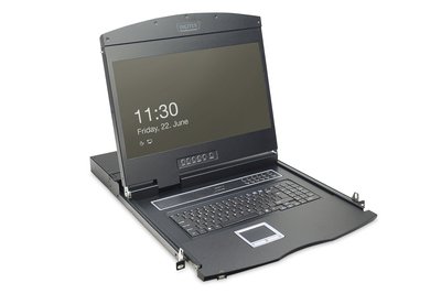 DIGITUS 19" LCD KVM Konsole VGA deutsche Tastatur Modulare Konsole mit 19" TFT 48 - Console kvm - 8-