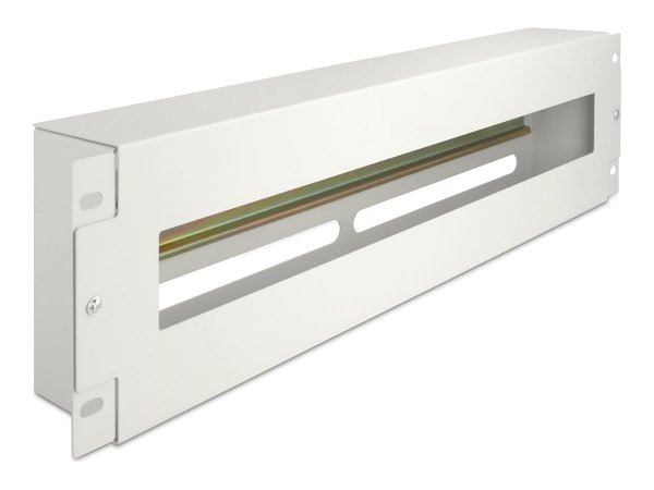 Delock Schutzschalterleiste m Abdeckung und Hutschiene grau - Ferroviario rack (s)