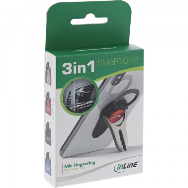 InLine Smartphone 3in1 Smartclip - rosso