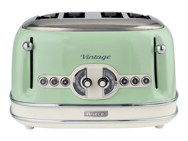 Ariete ARI-156-GR - 4 fetta/e - Verde - Pulsanti - Manopola - Vintage - CE - 1600 W