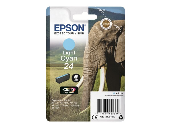 Epson Elephant Cartuccia Ciano-chiaro - Resa standard - Ciano chiaro - Inchiostro a base di pigmento