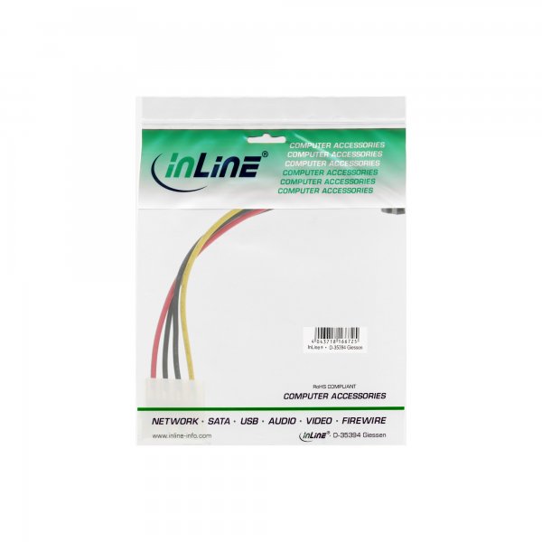 InLine Cavo adattatore di alimentaz. - 1x 5,25" M a SATA 15pin - angol. - 0,15m