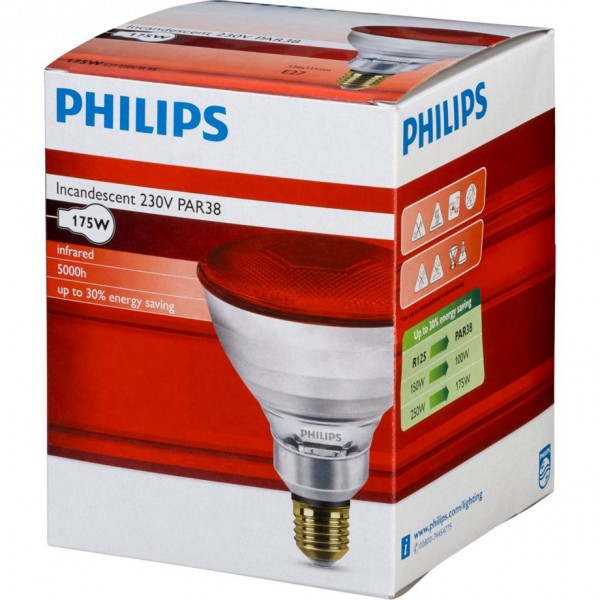 Philips Infrarot-Heizstrahler 175W E27 230V IR 175 R-PAR