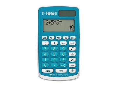 TI TI-106 II - Desktop - Calcolatrice di base - 28 cifre - 2 linee - Batteria/Solare - Turchese - Bi