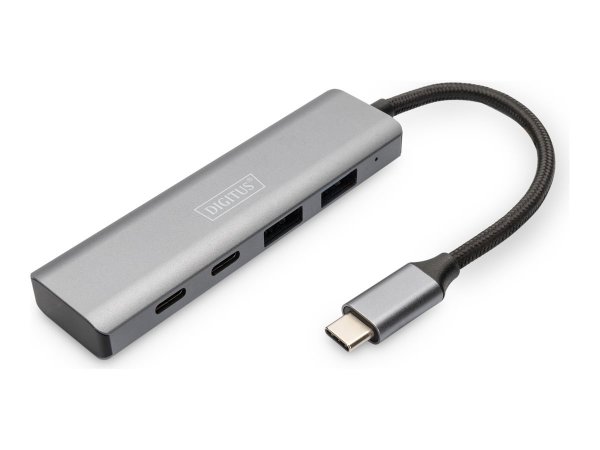 DIGITUS HUB a 4 porte USB-C - 2 USB A + 2 USB-C - USB 3.2 Gen 1 (3.1 Gen 1) Type-C - USB 3.2 Gen 1 (