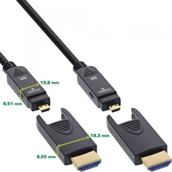 InLine Cavo HDMI AOC - Ultra High Speed 2.1 - staccabile - 8K - 50 m