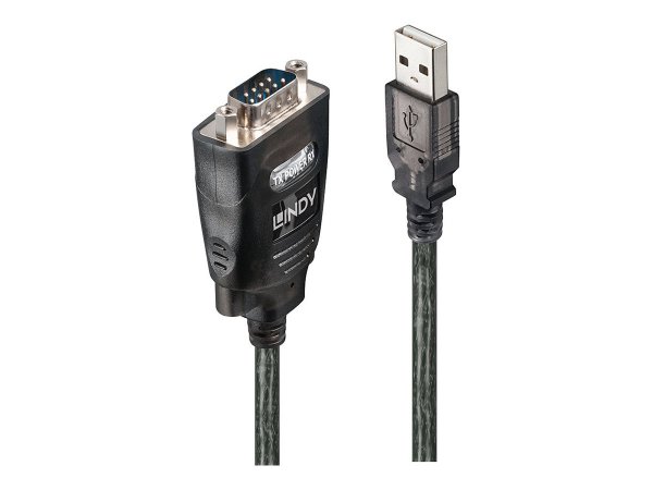 Lindy 42686 - Nero - 1,1 m - USB tipo A - DB-9 - Maschio - Maschio