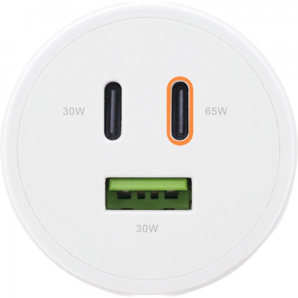 InLine Alimentatore USB PD - caricatore GaN - 3 porte - doppio USB-C + USB-A - 65W