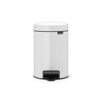 Brabantia 112126 - 3 L - Rotondo - Bianco - Plastica - Pedale - 17 cm