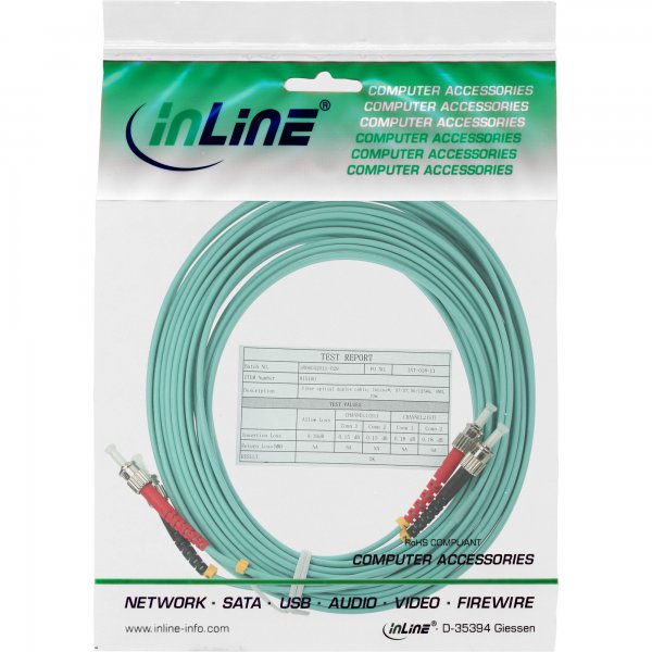 InLine Cavo Duplex - ST/ST 50/125µm - Fibra Ottica OM3 - 20m