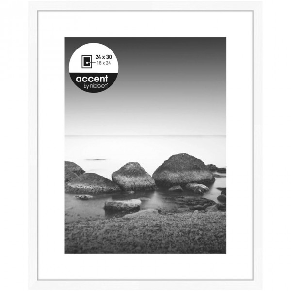 Nielsen Aura weiß 24x30 Holz inkl. Passepartout 1122001