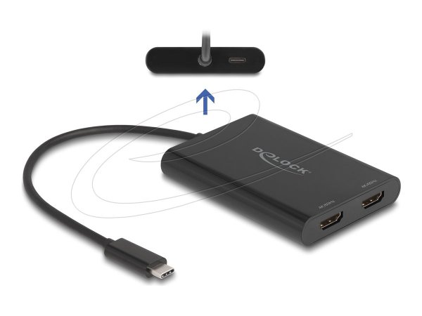 Delock Adapter USB Type-C zu 2 x HDMI 4K 60 Hz mit DisplayLink Grafik und - Adattatore - Digitale/da
