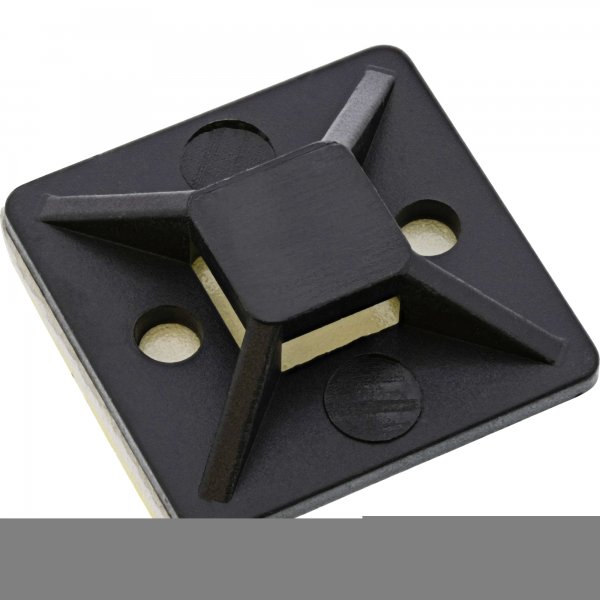 InLine Basette autoadesive 40x40mm per fascette da 10mm - nero - 10pz