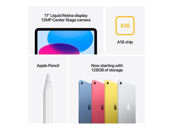 Apple iPad 11 11. Gen Wi-Fi - Silver - Tavoletta - Apple A16 Bionic