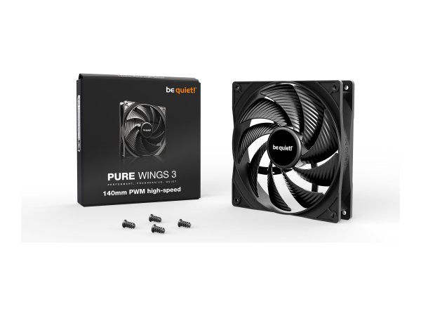 Be Quiet! Pure Wings 3 140mm PWM high-speed - Ventilatore - 14 cm - 1800 Giri/min - 122,6 m³/h - Ner