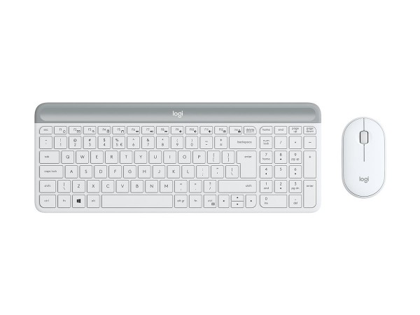 Logitech 920-009205 - Full-size (100%) - Wireless - RF Wireless - QWERTY - Bianco - Mouse incluso