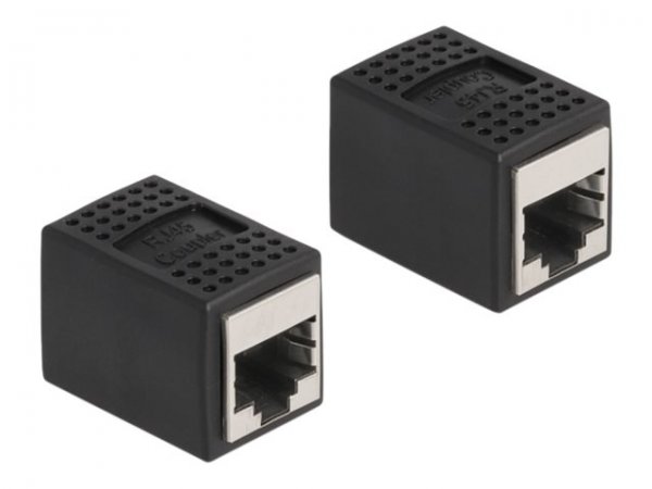 Delock Adattatore RJ45 femmina per RJ45 femmina Cat.6A nero - RJ-45 - 6a - Nero - Cloruro di polivin