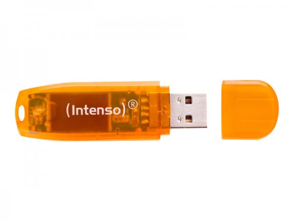 Intenso Rainbow Line - 64 GB - USB tipo A - 2.0 - 28 MB/s - Cuffia - Arancione