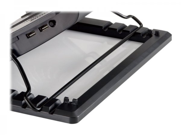 Conceptronic Supporto di raffreddamento per notebook pieghevole - 43,2 cm (17") - 1 pz - 14 cm - Ner