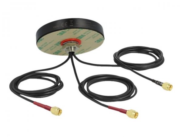Delock LTE MIMO Dual Band WLAN 802.11 ac/ax/a/h/b/g/n Antenna 3 x SMA maschio RG-174 1 m montaggio a