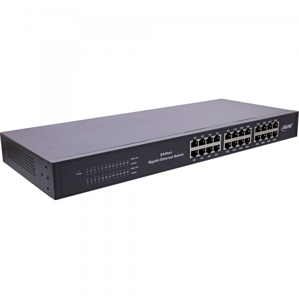 InLine Switch Lan Gigabit Switch 24-Port - 1Gb/s - (19") - 1U - Metallo - ventole