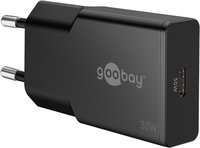 Goobay USB-C PD GaN Schnellladegerät Slim schwarz - 30000 W - 30000 W
