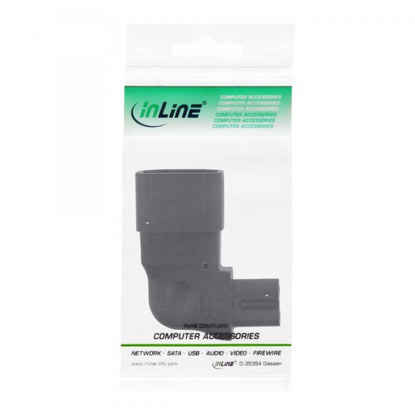 InLine Adattatore di rete IEC 60320 C14 / C7 - L/R angolato - da 3 poli ad 2 poli