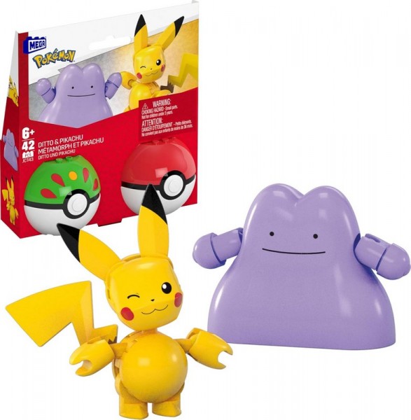 Mattel MEGA Pokemon 2er Pokeball Set - Pikachu und Ditto