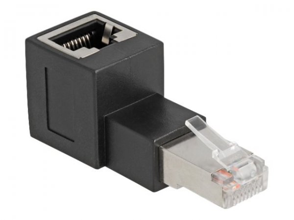 Delock Adattatore da maschio RJ45 a femmina RJ45 Cat.6A 90° angolato verso l'alto - RJ45 - Nero - Ma