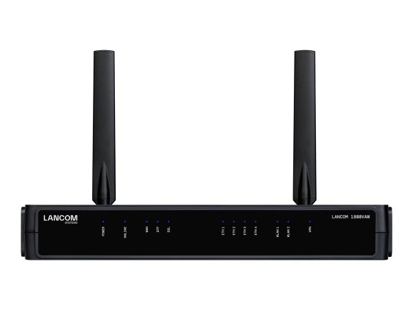 Lancom 1800VAW (EU) - Nero - DSL - LAN - Potenza - WAN - WLAN - 1 ventola(e) - Esterno - 3 dBi - SNM