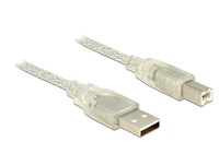 Delock USB Kabel A -> B St/St transparent - Cavo - Digitale/dati