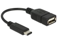 Delock 65579 - 0,15 m - USB C - USB A - USB 2.0 - Maschio/Femmina - Nero