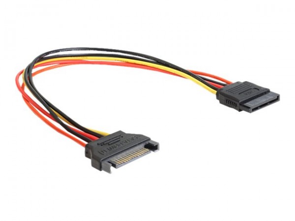 Delock 0.3m SATA - 0,3 m - SATA a 15 pin - SATA a 15 pin - Maschio - Femmina - Multicolore