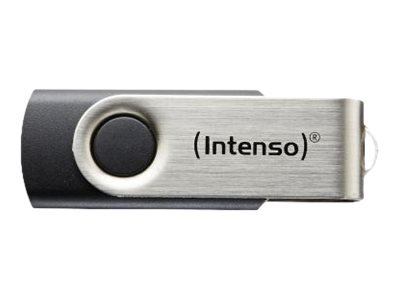Intenso Basic Line - 64 GB - USB tipo A - 2.0 - 28 MB/s - Girevole - Nero - Argento