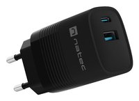 natec RIBERA GAN CHARGER 1X USB-A+ 1X USB-C 30W BLACK